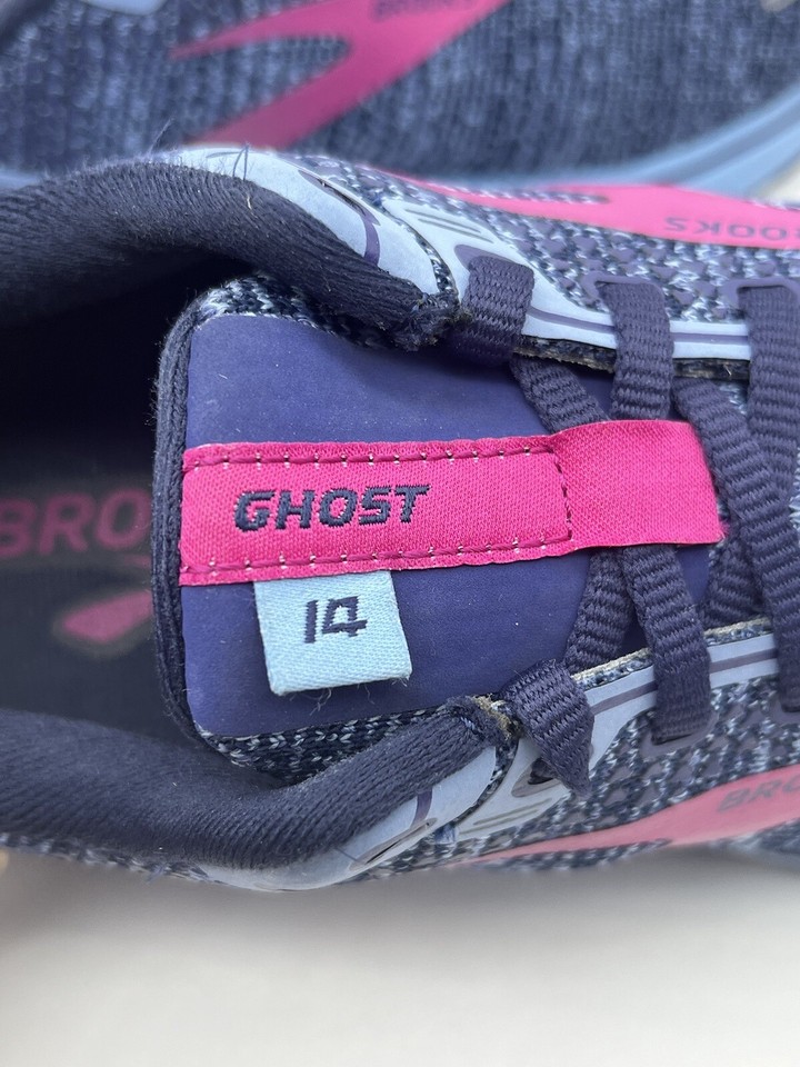 Brooks Ghost 14 Women’s 9 B Running Shoe Peacoat/Blissful Blue/Fuchsia