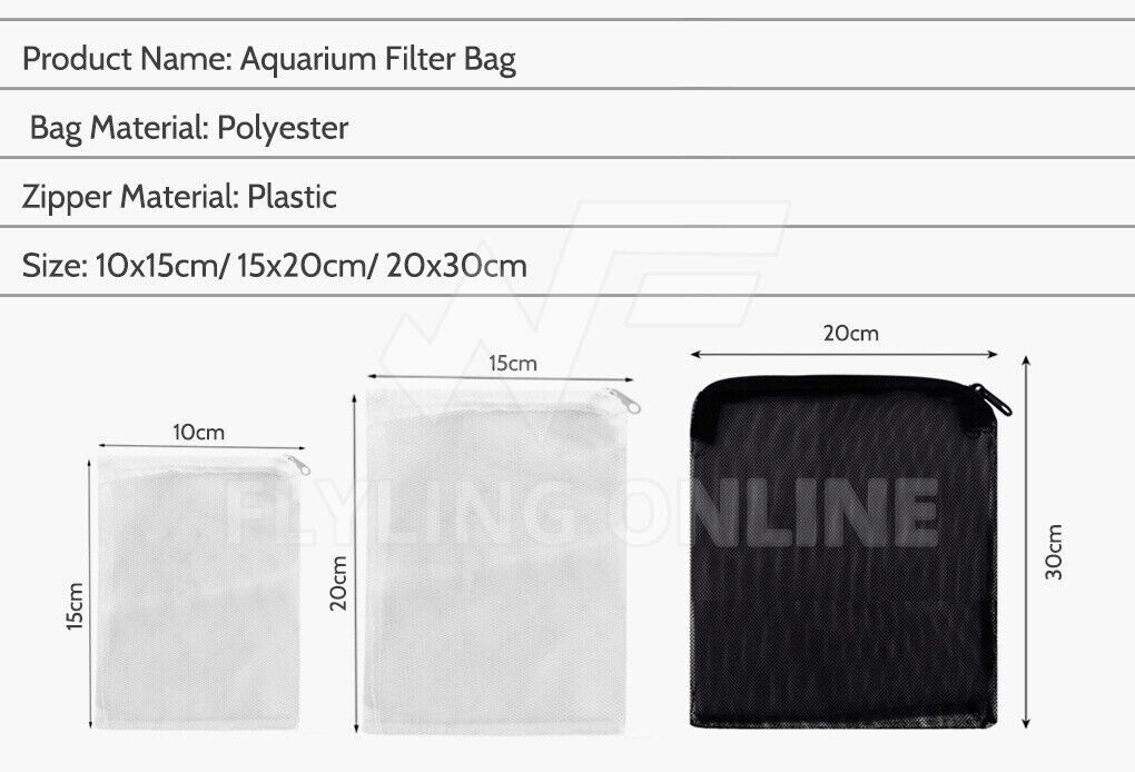 10Pcs Aquarium Filter Bags Fish Tank Bio Ball Media Mesh Storage Bag with Zipper eBay