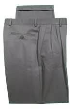 Zanella Alter Mens Navy Pleated Wool Dress Pants 35 36x31