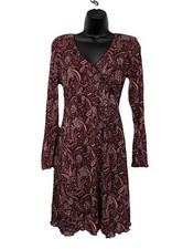 Old Navy Dress Floral Filigree Red Burgundy Pink Size S