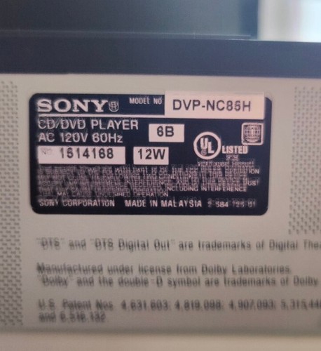 Used Sony DVP-NC85H 720p/1080i HDMI 5-Disc DVD/CD Changer Player & Remote Tested - Picture 11 of 16