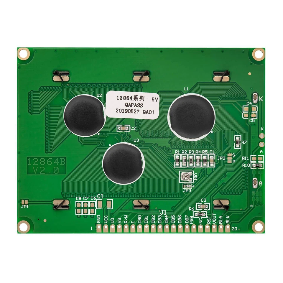 Graphic LCD Display 128x64 Pixel Modul 12864 White on Blue - Bild 4 von 4