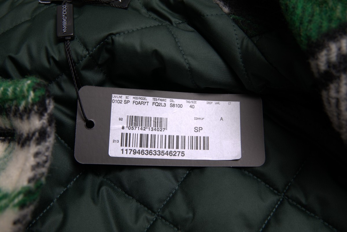 【VIP価格】DOLCE & GABBANA Elegant Green Plaid Long Coat Dolce & Gabbana Elegant Green Plaid Long Coat Up to 60% Off