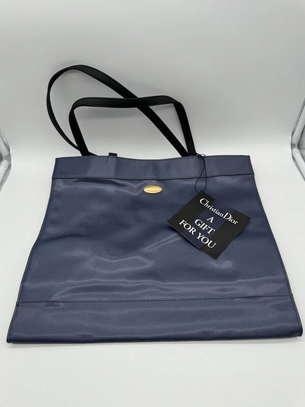 Sac fourre tout Christian Dior The Town bleu pailleté simili cuir fermeture pression neuf avec étiquette