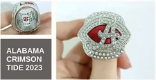 Ring Alabama Crimson Tide 2023 HC Saban Nick National Champions Silver Rings