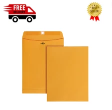 100 Pcs CLASP ENVELOPES 9x12 28lb Kraft Shipping Mailing Gummed Business Manila