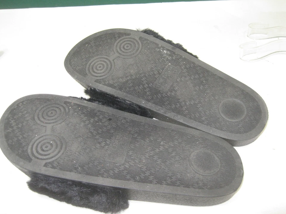 Sandalias sin cordones para dama NEGRO PERLAS PELUDAS MUJER Talla 11 Foto 4 de 4