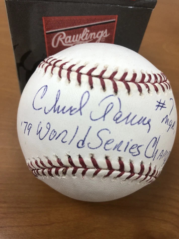 Chuck Tanner Autographed Baseball "#7 MGR 79 World Series Champs" JSA - Image 3 of 4