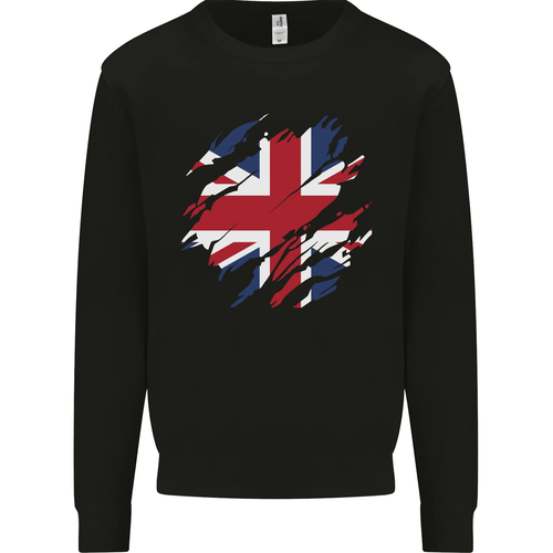 Torn British Flag Union Jack Britain Kids Sweatshirt Jumper - Picture 17 of 97