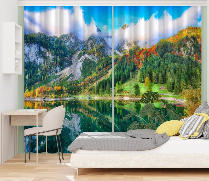 Vera 3D Pine Forest Blockout Curtains