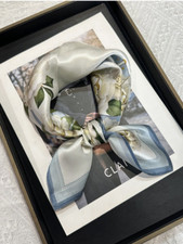 100 Silk Mulberry Scarf 53X53cm Women Square Bandana Wrap Leather buckle flower