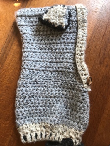 Handmade Wool Boy Girl Unisex Woof Hooded Cowl Scarf with Tie closure - Picture 2 of 3