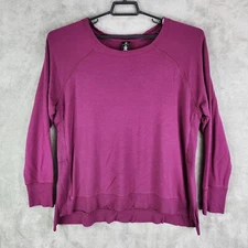 Womens Purple Active Life Sweatshirt Long Sleeve Side Slits Scoop Neck Size XXL