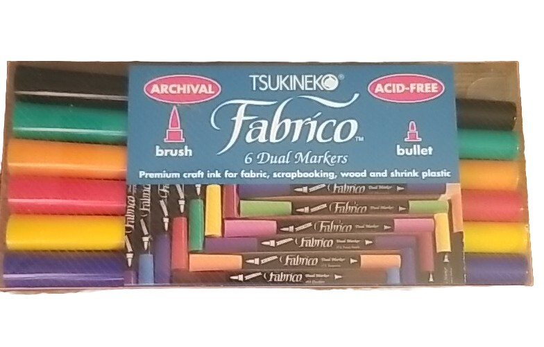 Tsukineko PF-100007 Dual-Ended Fabrico Marker Color-Fast, Gemstones, 6-Piece Set
