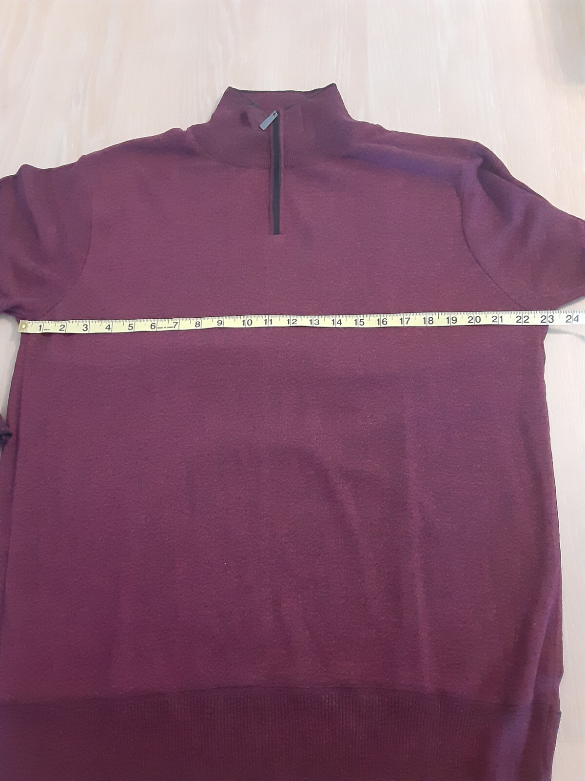 Portabella New York Men's 3/4 Zip Pullover Wine Black Soft Long Sleeve