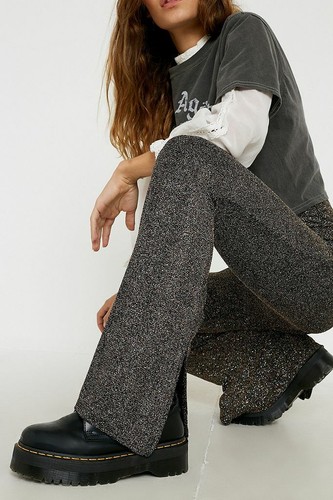 Urban Outfiters Glitter Split Hem Flare 