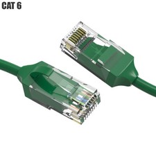 CAT6 RJ45 Slim Ethernet LAN Network Patch Cable Cord UTP Copper Wire 28AWG Green