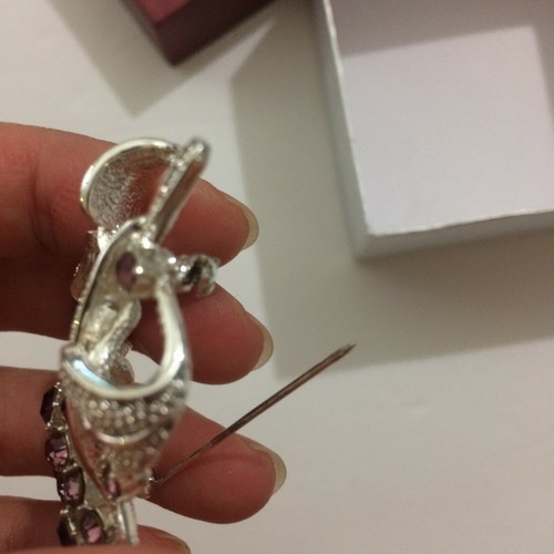 Charter Club Womens Silver-tone Bouquet Pin Brooch Purple Lilac NEW in box - Picture 9 of 11