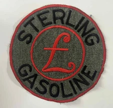 Vintage RARE Sterling Gasoline Patch 11" Embroidered Logo Gas Oil Advertising