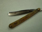 VINTAGE STRAIGHT RAZOR  SHEPHERD PRESS HORN STUB TAIL  - (ENGLAND 1800)