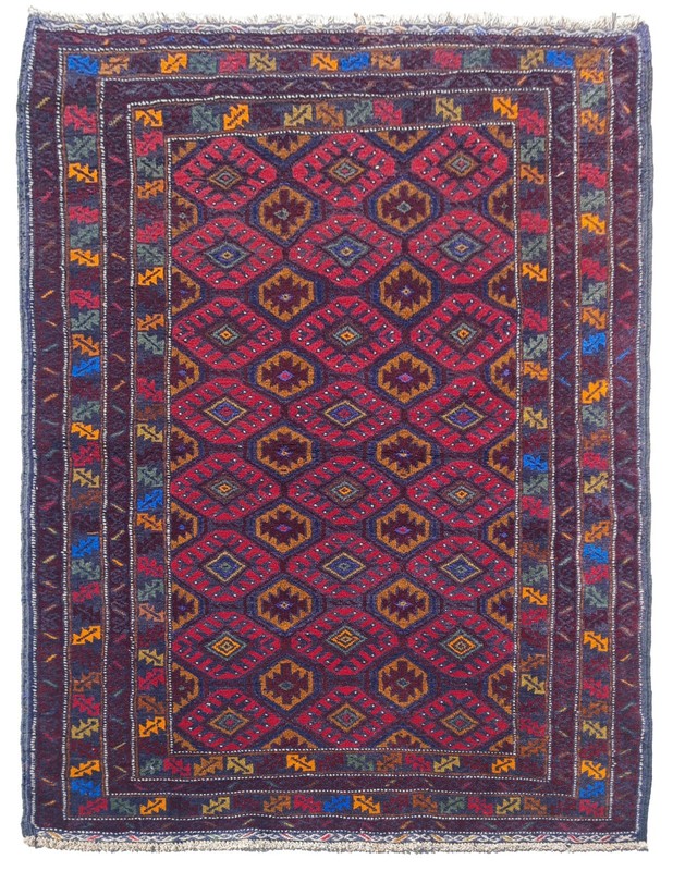 Rare Hand Knotted Vintage Afghan Adras Khan Balouch Wool Area Rug 6 x 4 Ft