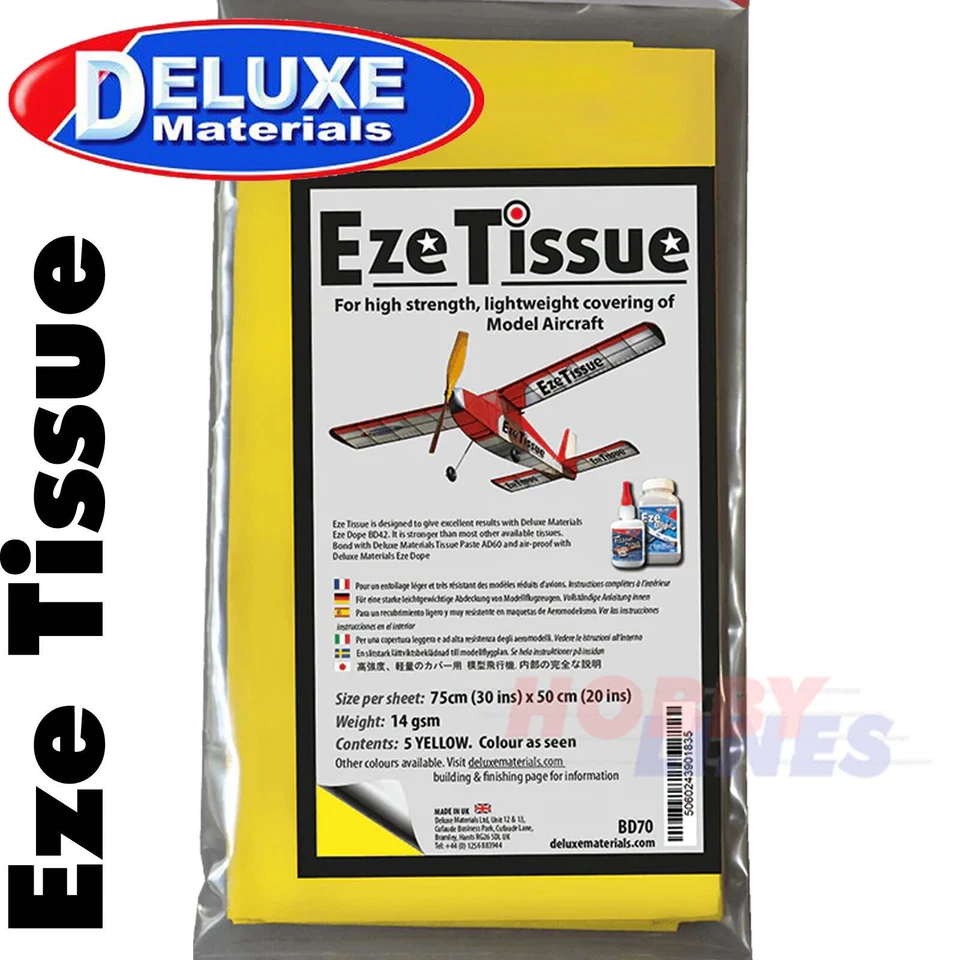 EZE TISSUE Strong Covering light weight balsa Aircraft models DELUXE MATERIALS