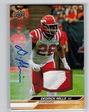 2024 Upper Deck CFL Game Patch Auto 76 Dedrick Mills 28/99 Autograph Stampeders