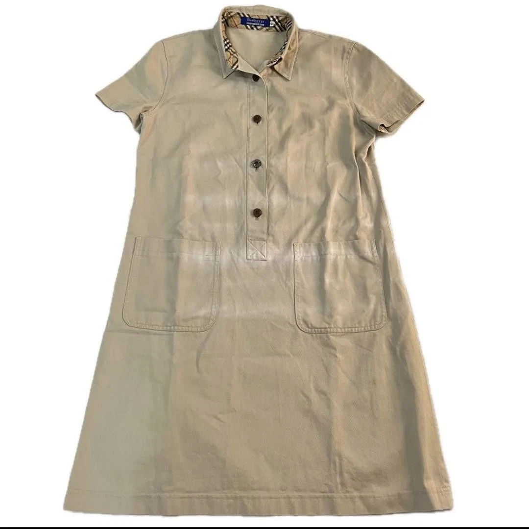 Abito Camicia Burberry Etichetta Blu Beige Nova Check Taglia 40