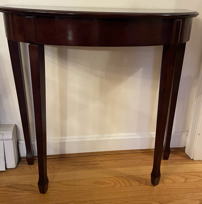 Vintage 1991 Bombay Company Mahogany Half Moon Demilune Entry Console Table Rare