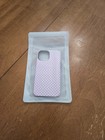 Funda de teléfono rosa simple con lunares marrón para iPhone 13 Mini