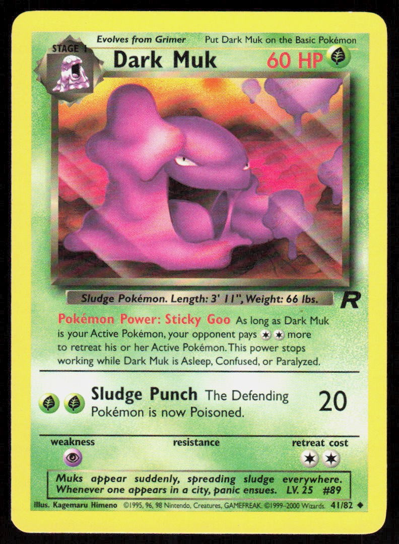 Dark Muk 41/82 Uncommon Team Rocket Pokemon Unlimited Heavily Played