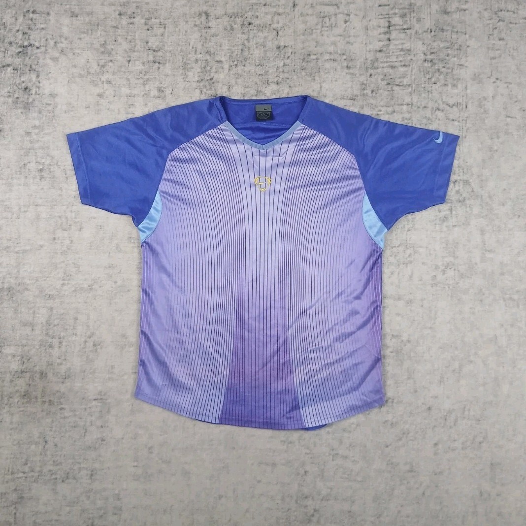 Maglia Nike Total 90 Vintage S / Maglietta Calcio Blu Viola Y2K 2000s