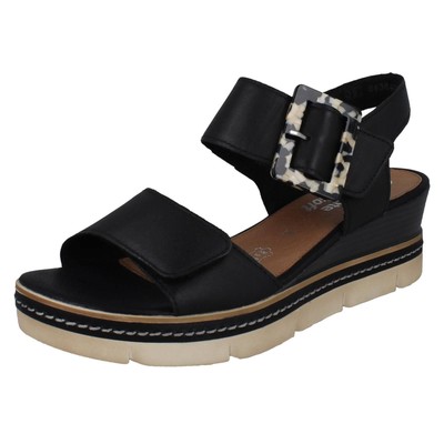Women's Soft Leather Wedge Wedge Similar Buckle Summer Sandals D2L53