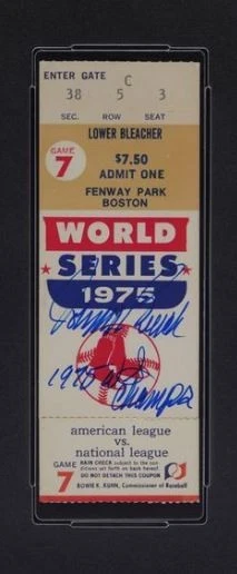 Johnny Bench Signed Baseball 1975 World Series Game 7 Ticket PSA/DNA Certified 9 - Image 2 of 3