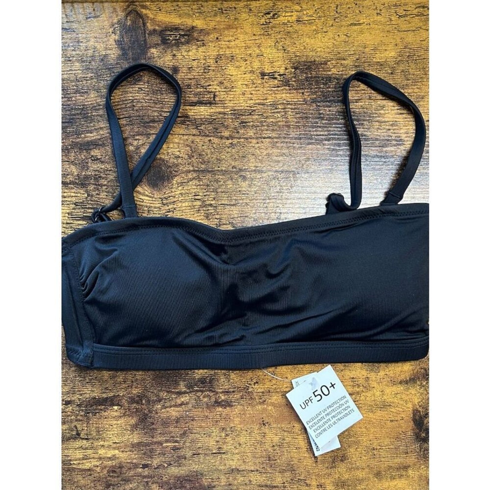 Top de bikini negro Amazon Basics XS NUEVO CON ETIQUETAS Top de natación clásico
