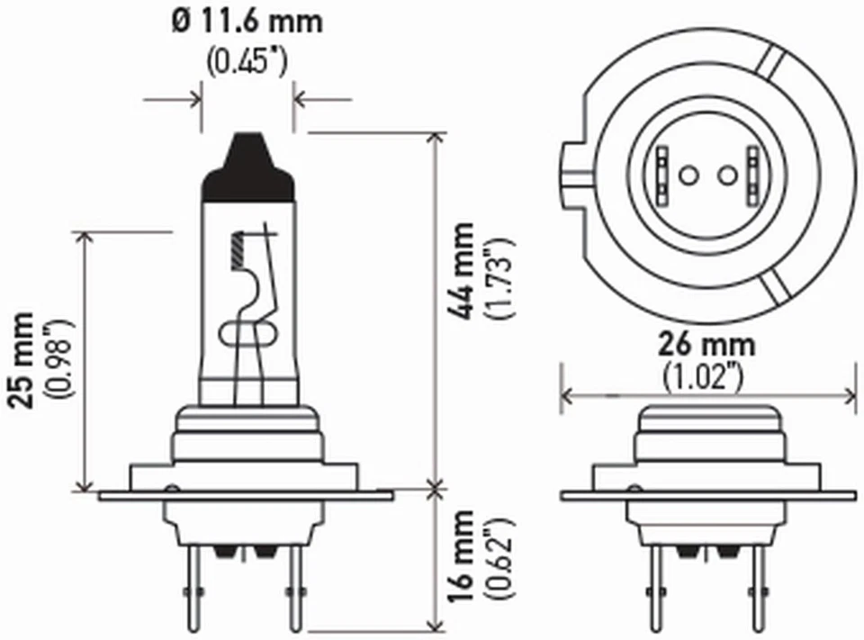 Bombillas de alta potencia HELLA H7 100WTB, 12V, paquete de 2 - 100W, regular Foto 3 de 3