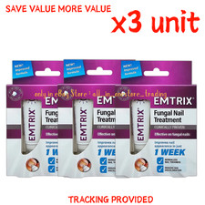 Emtrix 10ml for Toenail Fungus Fix Thick, Damaged Infected Nails x3 Units