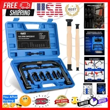 Valve Spring Compressor, 10 Piece Spring Clamp Tool Kit with C Clamp, Collet ...
