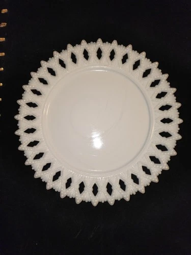 Vintage Victorian Milk Glass Plate