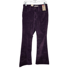 NWT Levis 726 Womens Size 30x32 Pants Flare Corduroy High Rise Slim Fit Purple