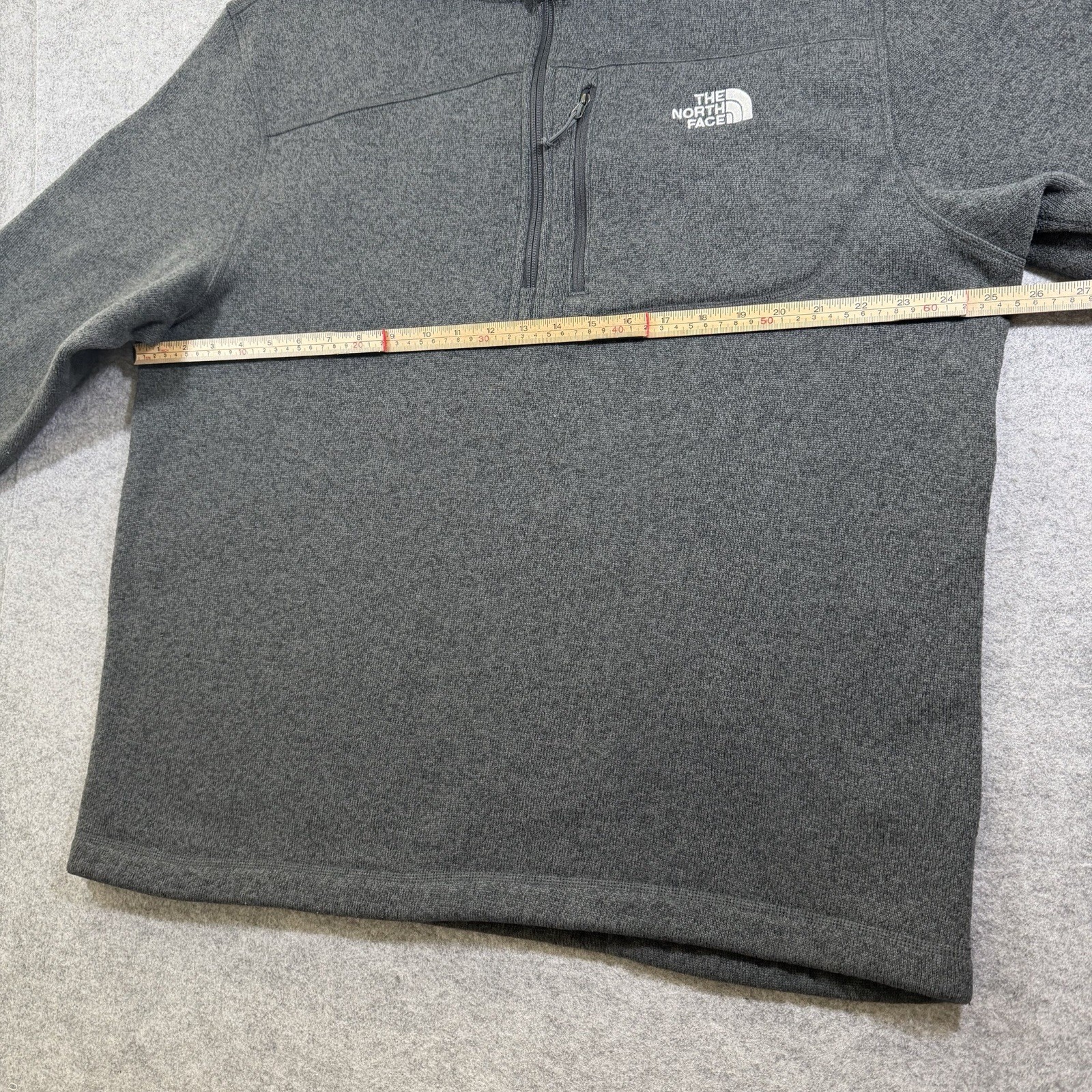 The North Face Gordon Lyons 1/4 Zip Fleece Mens 2XL Asphalt Gray Sweater Knit thumbnail 4
