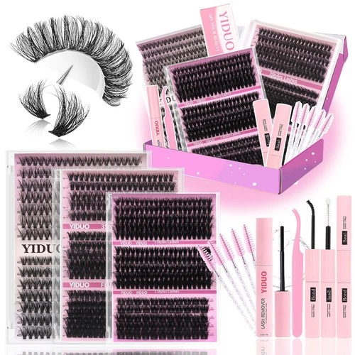 YIDUO YlDUO Lashes Clusters Kit 7 style Mix Eyelashes Extensions 835Pcs Volume - product listing photo
