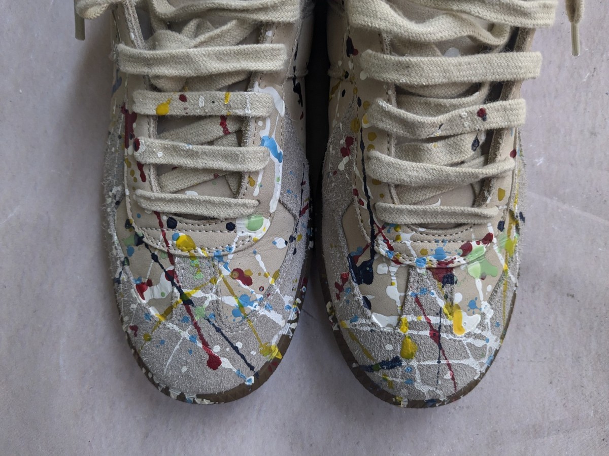 Maison Margiela スニーカー　7 TG40 Maison Margiela GAT Sneakers Beige Men 7 40 Paint Splatter Suede