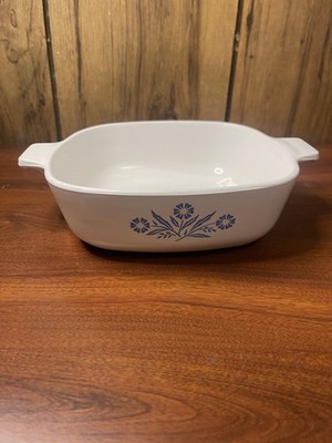 CorningWare Blue Cornflower Square Casserole 1 Qt P-1-B Ceramic Floral