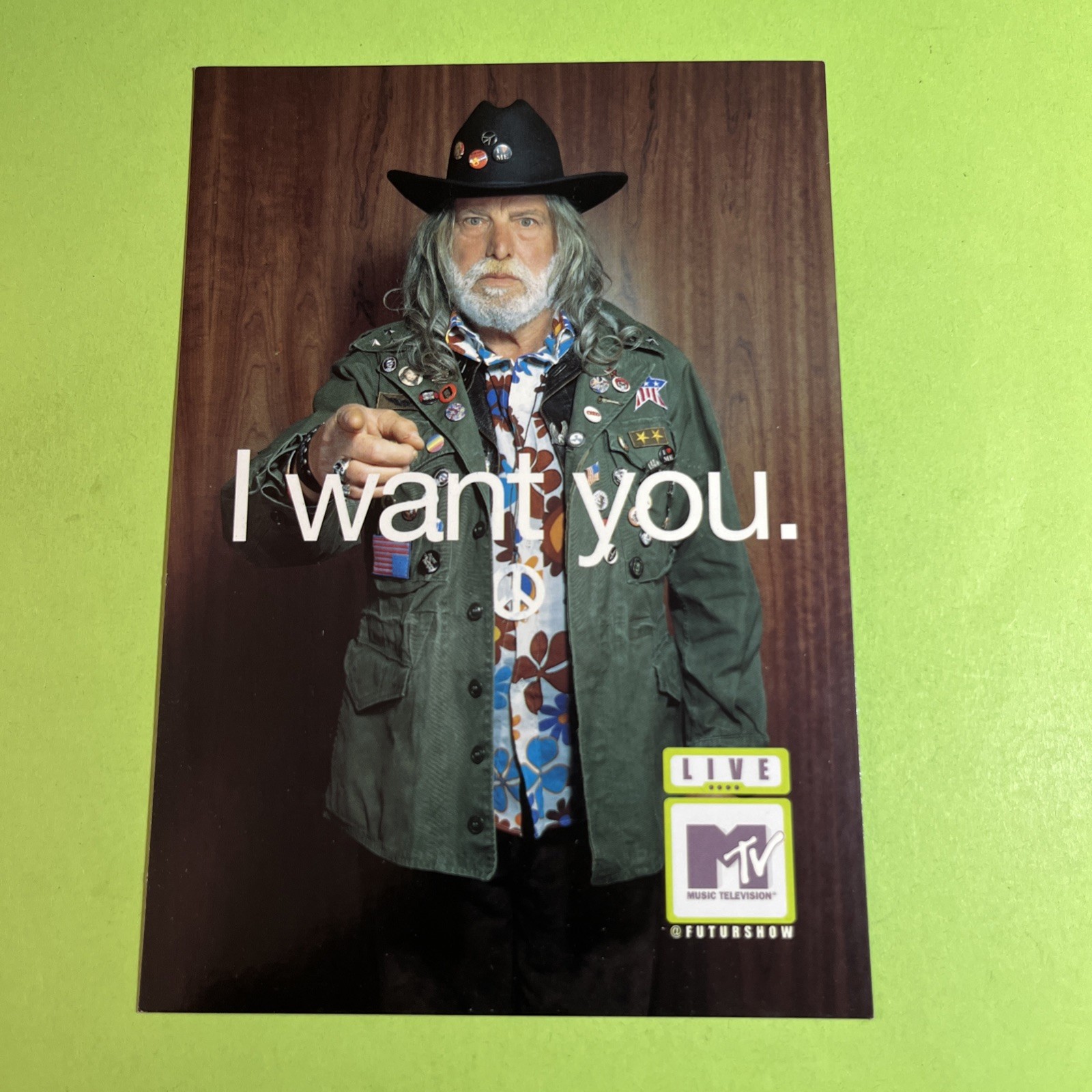 I WANT YOU LIVE MTV MUSIC JUST A PEACE - CARTOLINA PUBBLICITARIA PROMO CARD