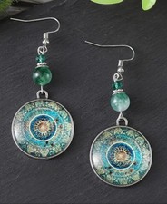 2.5  Silver-tone Bead Pendant Earring Set New Free Ship B5372