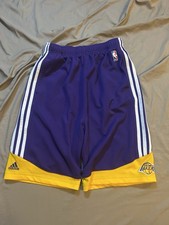 Los Angeles Lakers Adidas Purple Yellow Embroidered Logo Shorts Youth XL 18-20