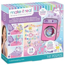 Make It Real: Purr-fect Wash 'N Bead Bracelets - 141pc, DIY Jewelry Craft Kit