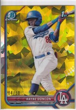 2022 Bowman Chrome Sapphire Edition #BCP-202 Rayne Doncon Prospects Yellow #/50