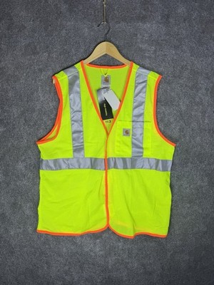 Carhartt Hi-Vis Safety Vest Class 2 ANSI Reflective Zip V043BLM Mens Size Large